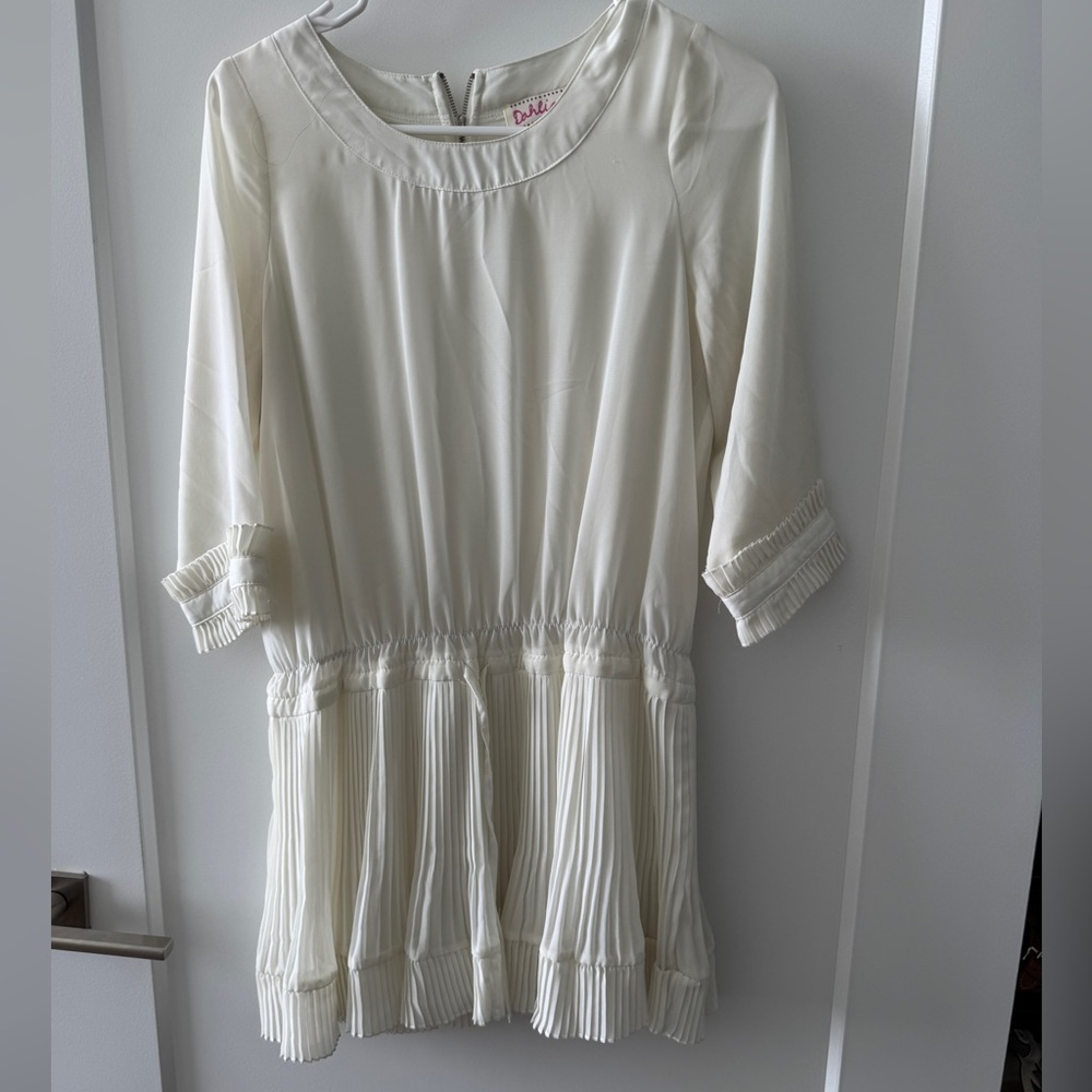 Dalia Cream Pleated Long Tunic